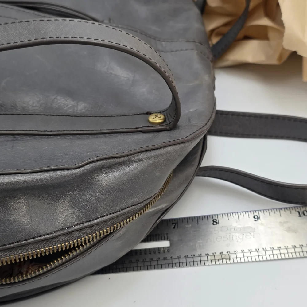 HOBO Distressed Gray Leather Satchel Shoulder Bag – 10